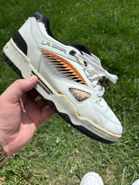 L.A. Gear Men's White, Orange & Black Athletic Sneakers
